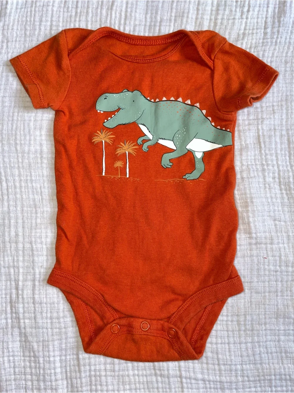 Baby Dinosaur Bodysuit Bundle - Orange, Rust, Light Blue, Olive, Cream